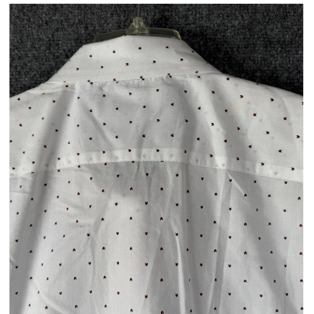 Banana‎ Republic Mens Soft Wash Standard Fit Button Down Shirt Red Dot L